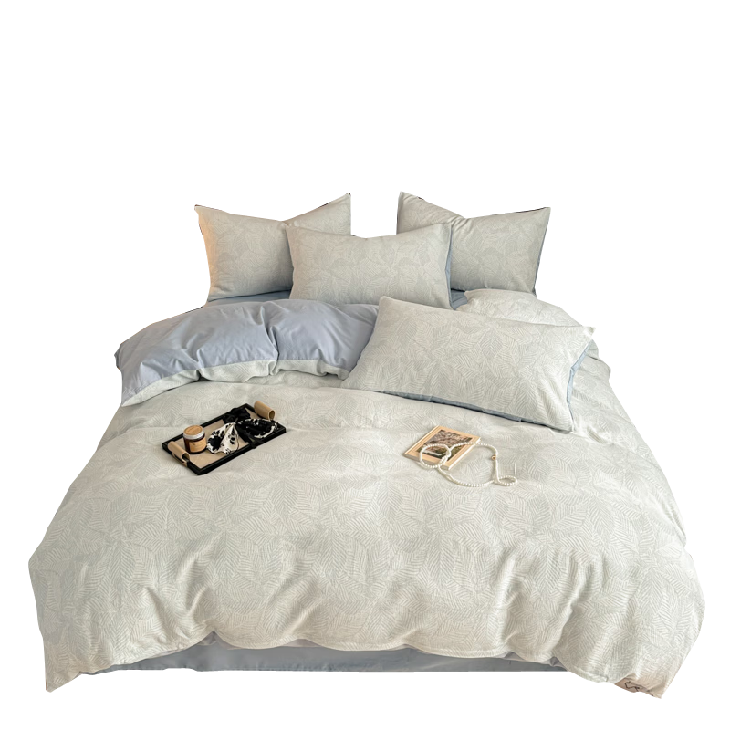 MUJI 100% Cotton Bedding Set 4-Piece Bed Sheet Duvet Cover Set 220x240cm for 1.8/2.0m Bed