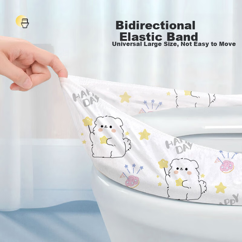 Qihaiqiu Disposable Toilet Seat Covers Maternity Cushion Paper 10pcs Travel Hotel Full Coverage Extra Large Thick Waterproof Star Dog Pattern