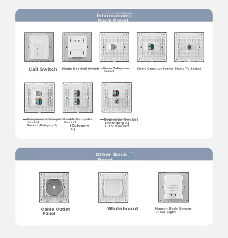 BULL G60 Series 16A Switch Socket Ultra-thin Panel G60E204 Phantom Gray 15