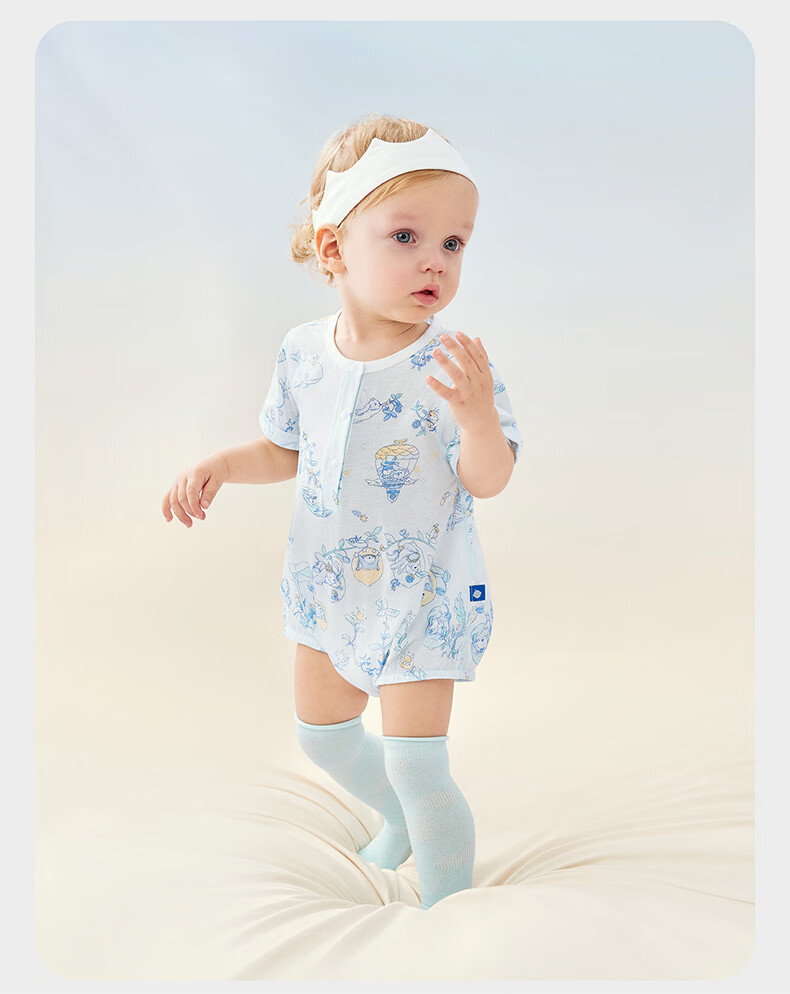 Babycare Pure Cotton Short Sleeve Pullover Triangle Romper Baby Jumpsuit Boys Girls Clothing Doka Manor 73cm 12