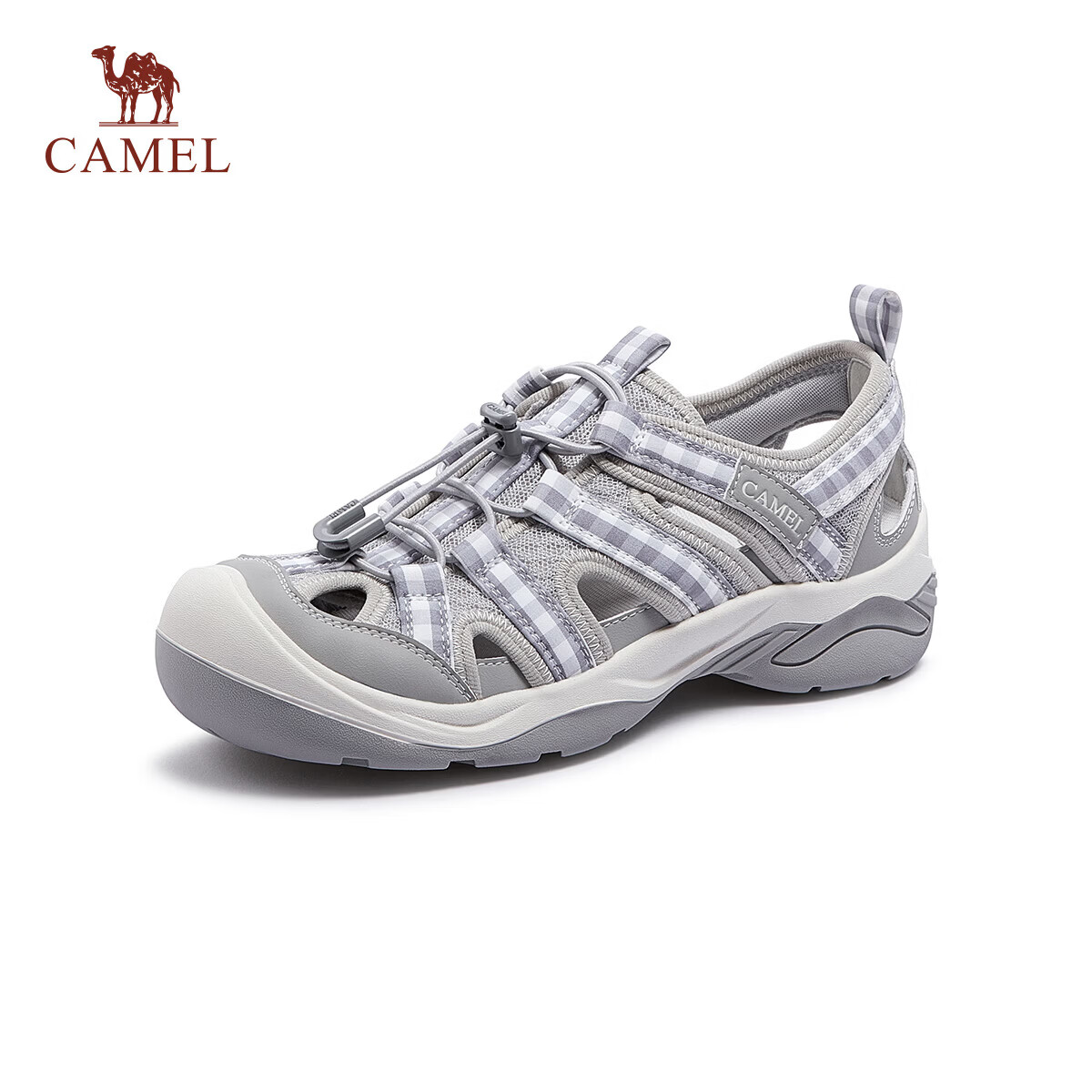 CAMEL Cute Cool Hollow Outdoor Water Land Wear Women's Sandals L26M255028 Gray Size 35