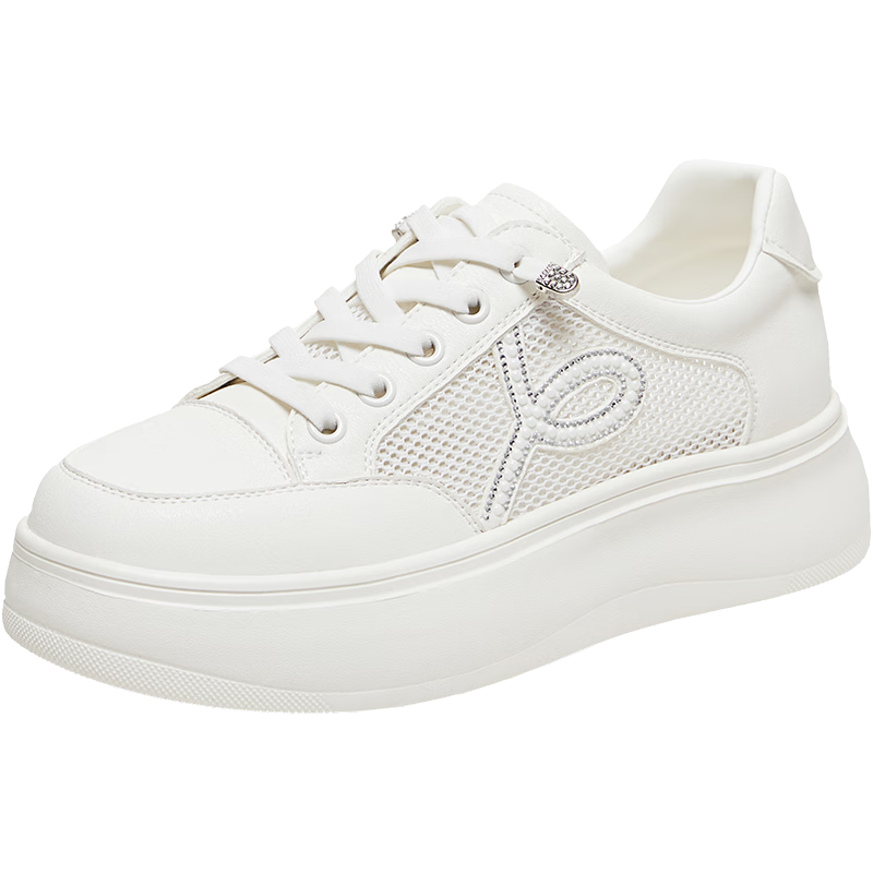 TATA Women's Shoes 2026 Summer New Fashion Casual Thick Sole White Sneakers Size 39