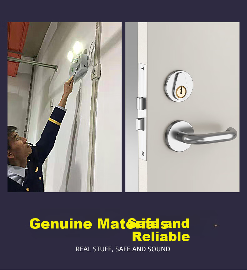 Chugong 304 Stainless Steel Fire Door Lock Universal Fire Safety Passage Handle Lock 304 Fireproof Lock with 3 Keys 4