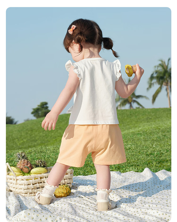 Balabala Baby Toddler Short Sleeve Set 2026 Summer Girls T-Shirt and Pants Two-Piece Children's Day Gift Sweet Girl 15