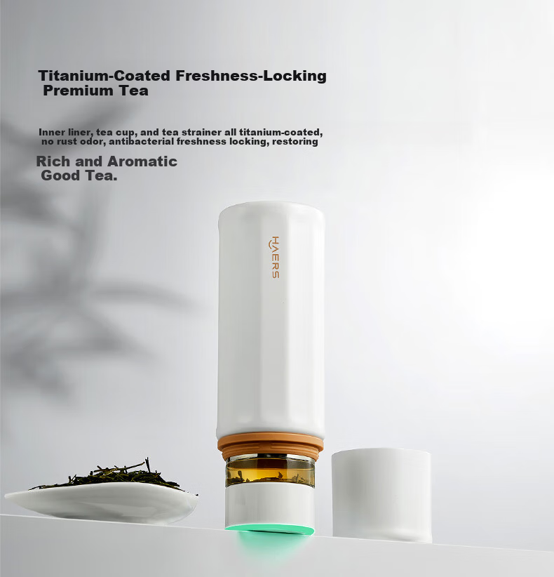 Hongmeng Smart Choice Haers Intelligent Tea Brewing Insulated Water Separation Titanium Coated Unisex Water Bottle 450ml Business Gift 13