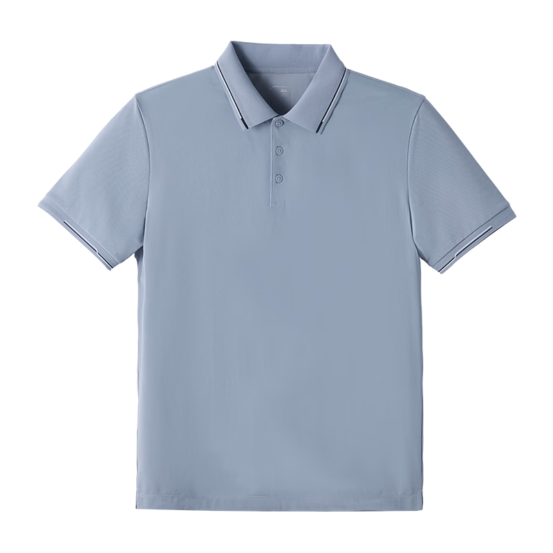 JD Jingzao Ice Jade Polo Shirt Men's Short Sleeve T-Shirt Premium Spring Summer New Lapel Casual Business Top Cloud Gray Blue L