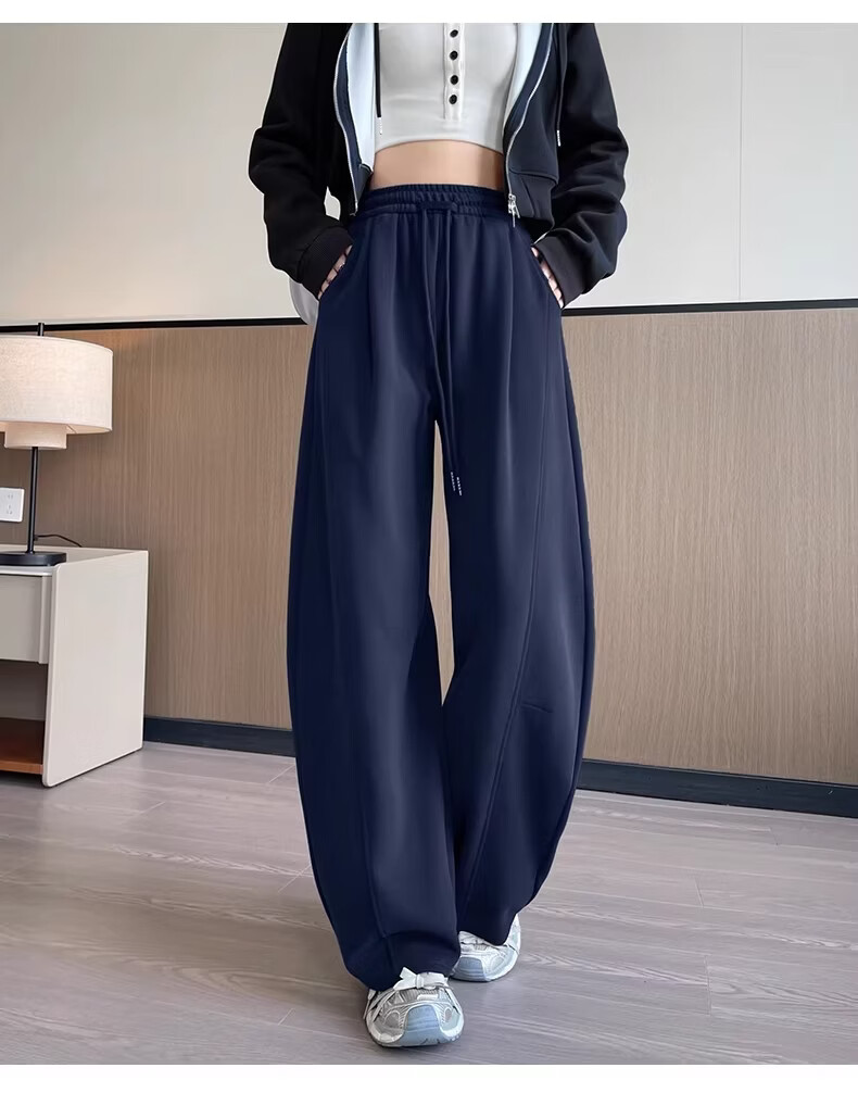 Xiangyi Lover 26th Anniversary New Curved Blade Wide-Leg Pants Slim Fit High-Waist Casual Spring Women's Sweatpants for Petite 19
