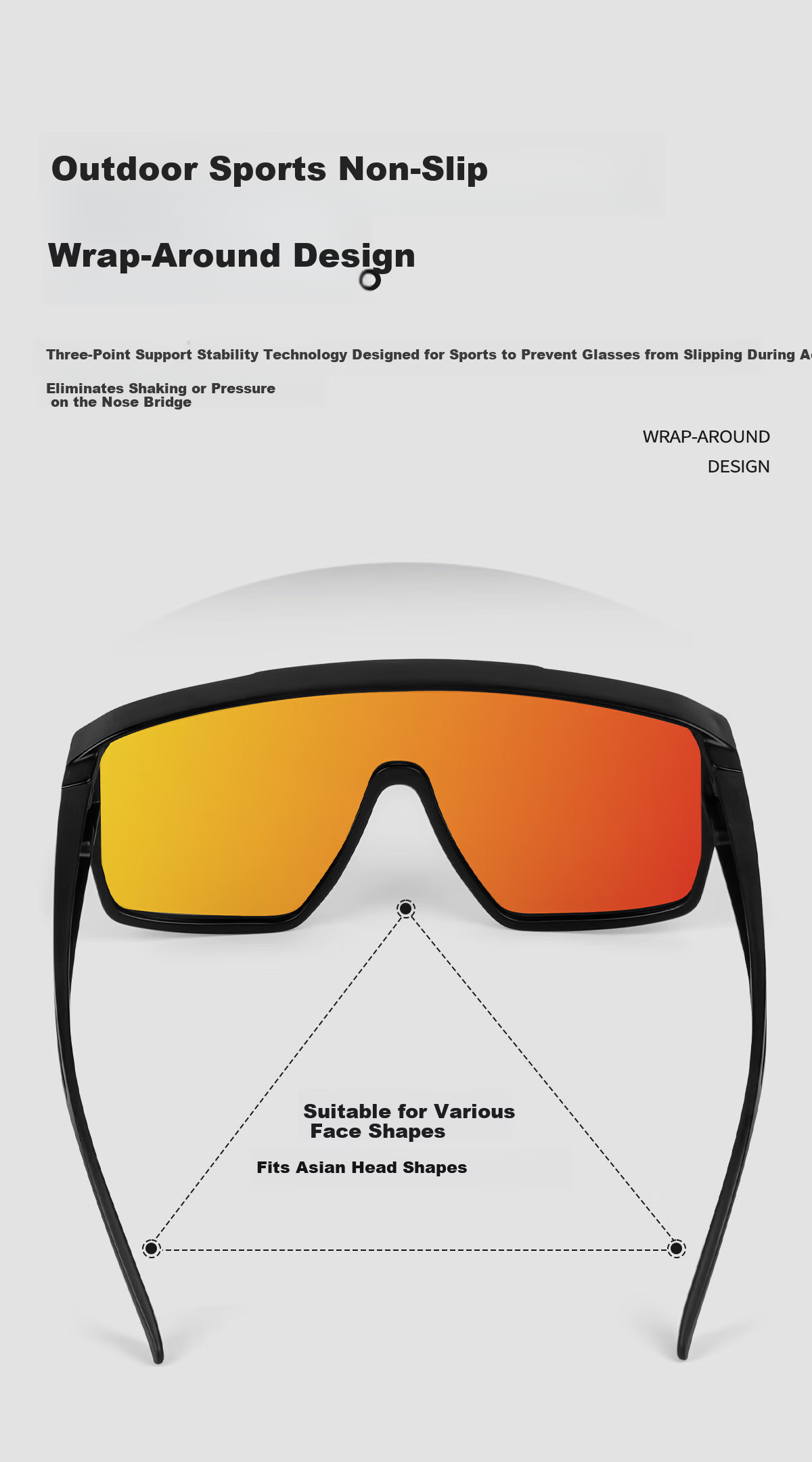 VOZAPOW Myopia Prescription Hiking Mountaineering Cycling Protective Polarized Sunglasses Fishing Driving Sunglasses 12