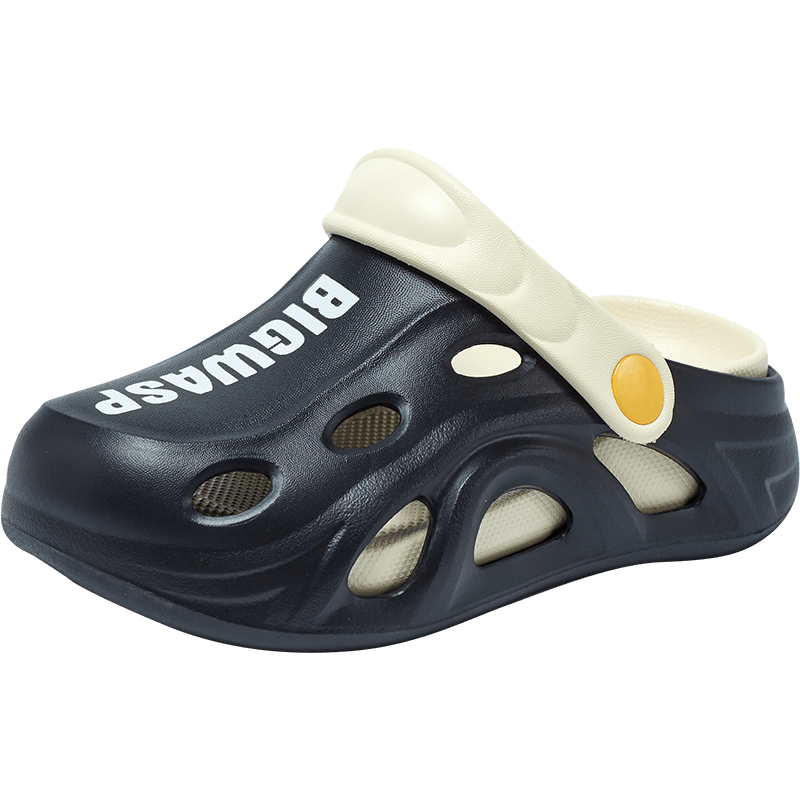 BIG WASP Kids and Adults Summer Sandals Unisex Hole Shoes D352424773 Black White Size 31.5