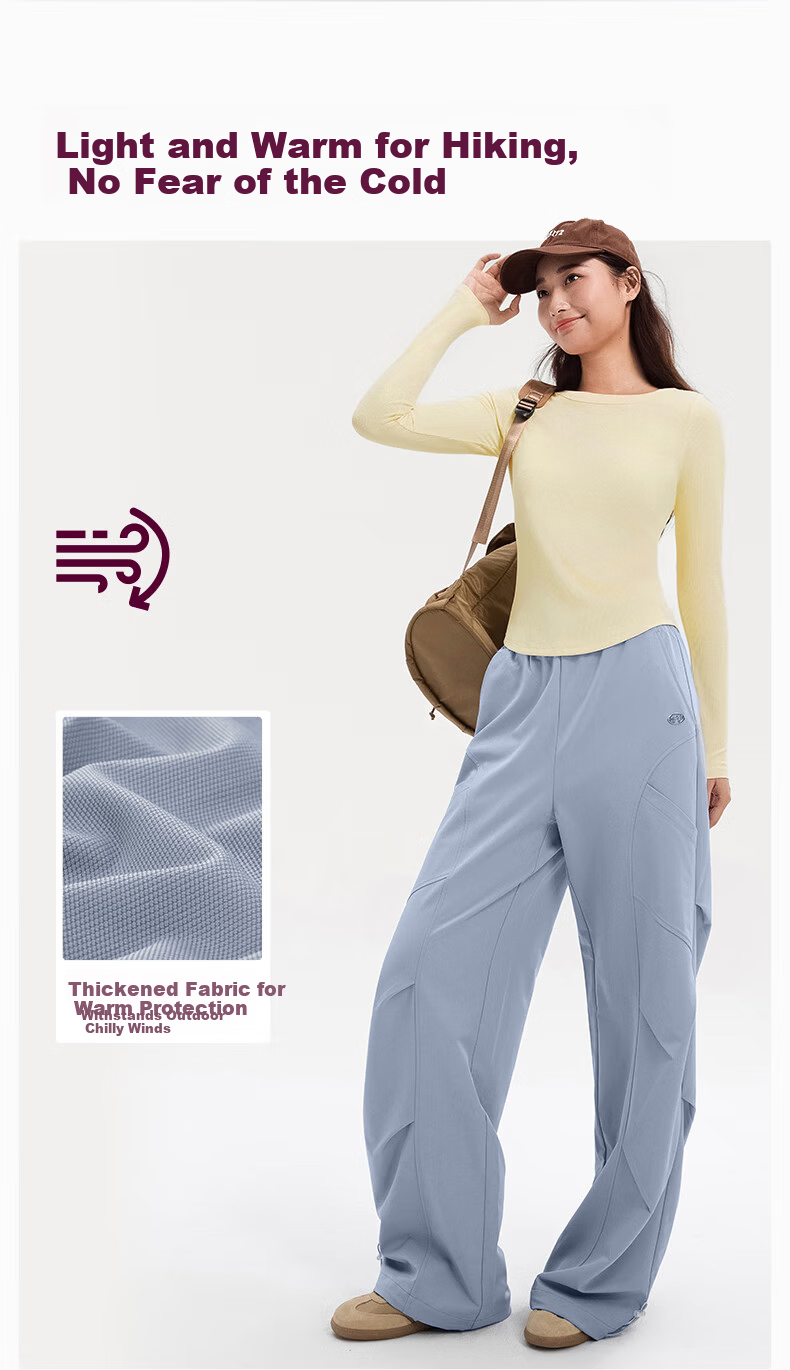 VFU Women's Workwear Quick-Dry Sports Pants New Straight Slim Wrinkle-Resistant Outdoor Hiking Autumn Qinghui Blue L 5
