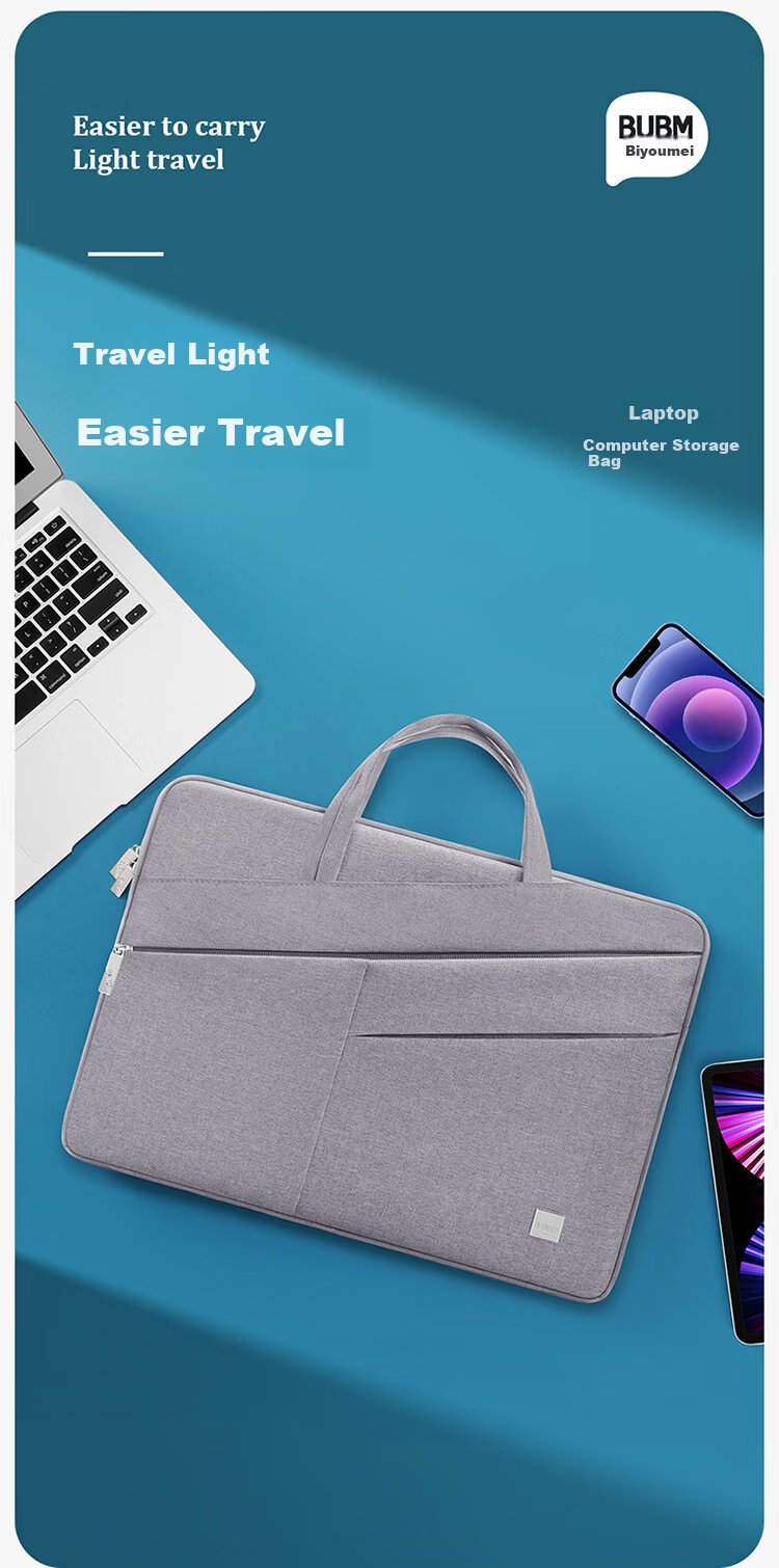 Biyoumei Laptop Bag Briefcase for Men 14-inch Slim Sleeve Compatible with Huawei HP Lenovo Laptops 1