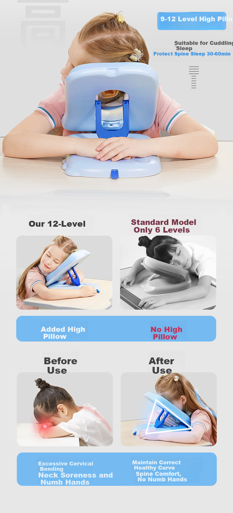 Cat Prince Nap Pillow for Elementary Students Kids Desk Sleeping Pillow Classroom Napping Cushion Hug Pillow 10