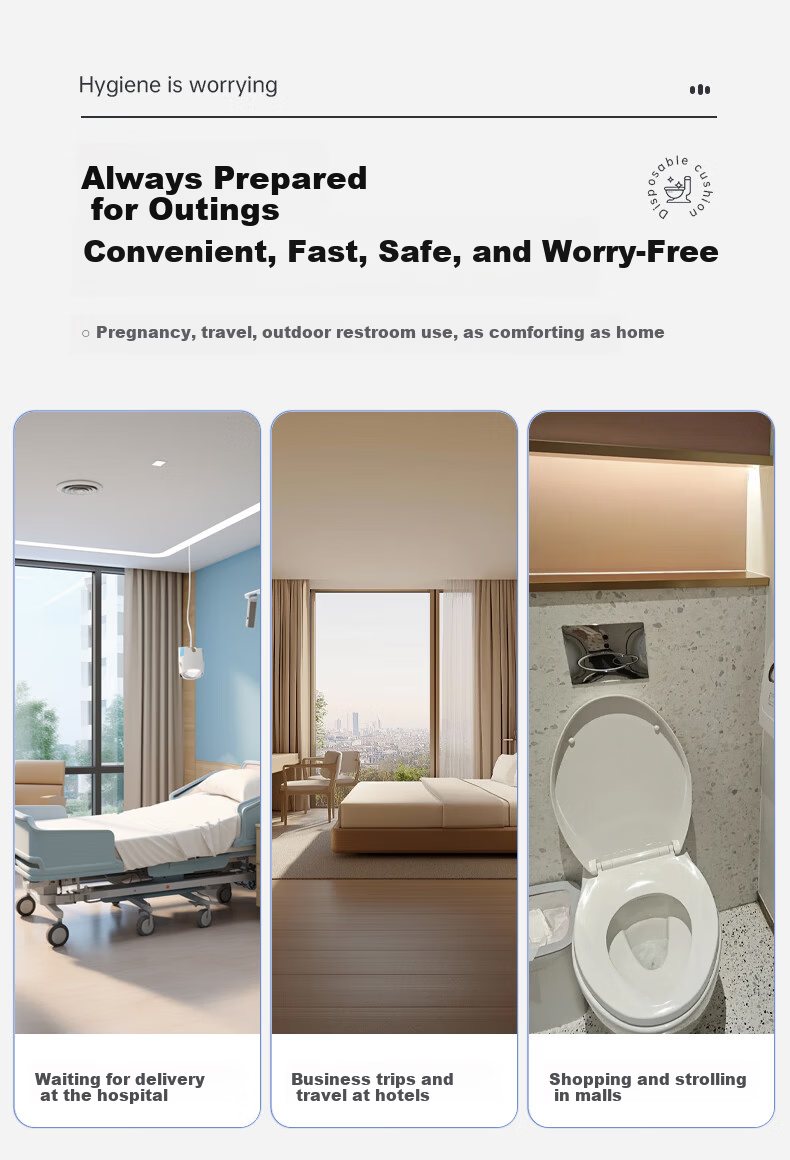 SOAO Disposable Toilet Seat Covers 50pcs Portable Travel Hotel Sanitary Maternity Pregnancy Toilet Seat Pads Individually Packaged 5