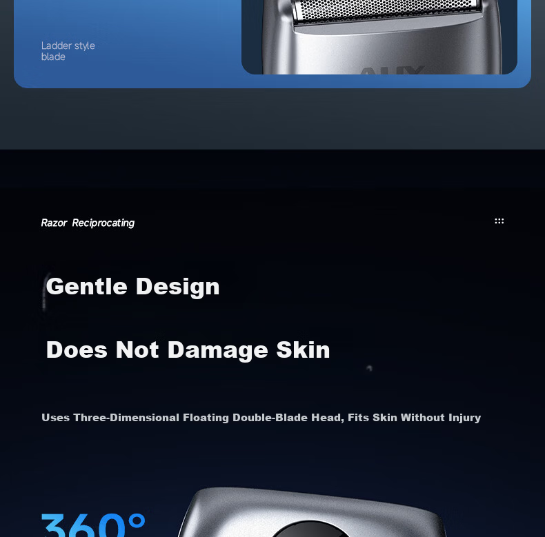 AUX Hair Lightener, Shaver for Bald Head, Hair Clipper, Electric Reciprocating Razor, Self-Service Barbershop And Salon-Specific Tool, Oil Head Gradient Gift 11