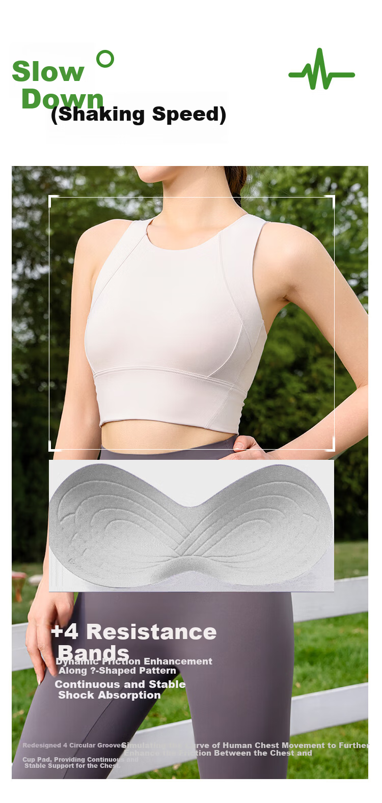 MiiOW Women's High-Impact Sports Bra Vest Anti-Shock Anti-Sagging Running Yoga Fitness Green XL 4