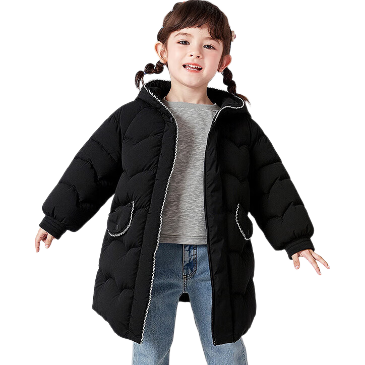BALABALA balaOne Girls' Windproof Warm Down Jacket Winter Hooded Tweed Coat 2025 New 208425107010