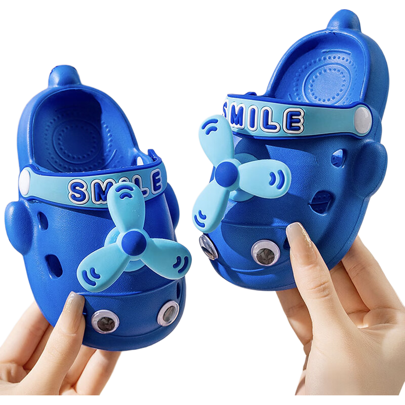 Huameijianbu Children's Slippers for Boys And Girls, Indoor And Outdoor Wear, Soft Sole, Non-Slip Beach Clogs, HM026 Royal Blue, Size 24-25