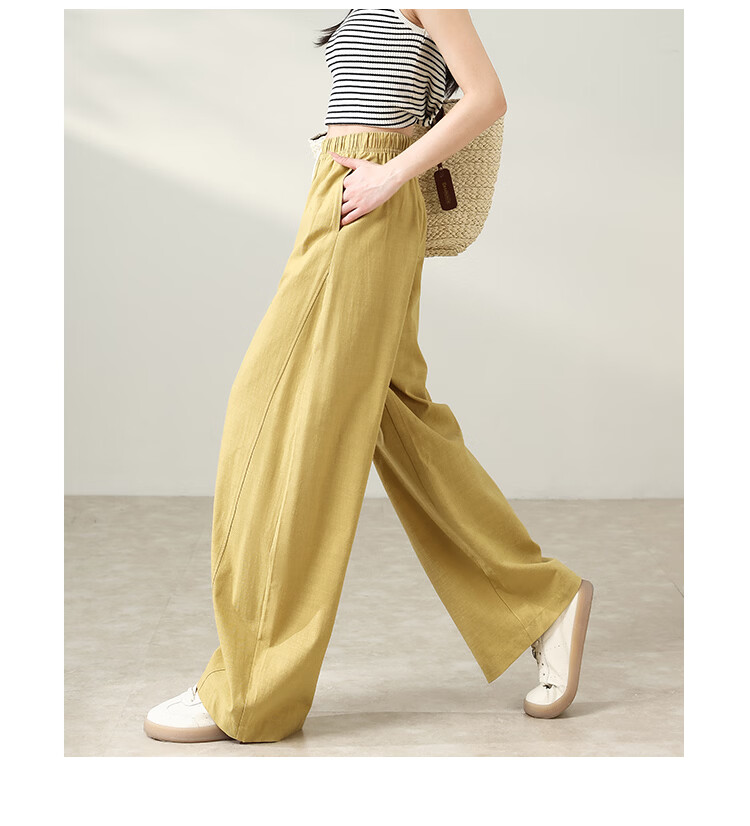 Free Style Wide-Leg Pants for Women Summer Thin High Waist Slim Loose Draped Straight-Leg Tencel Casual Curved Pants 2026 New Arrival 12