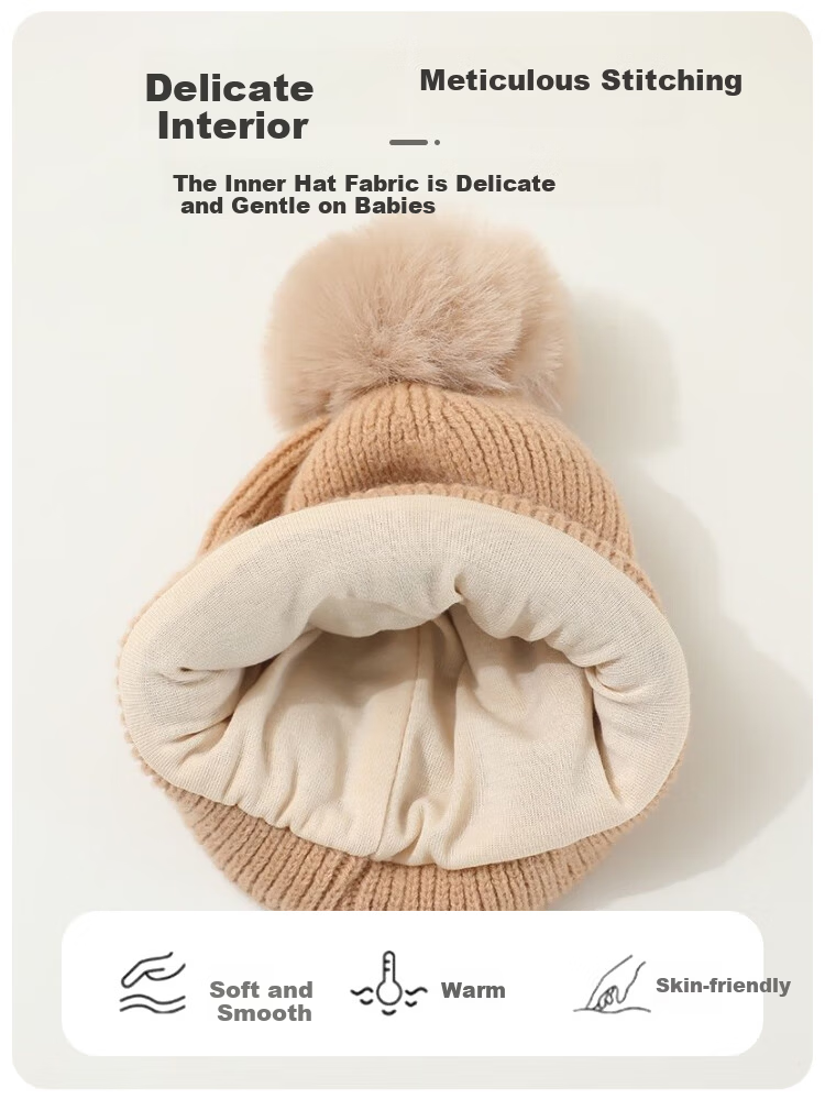 9i9 Baby Hat Spring Autumn Thickened Ear Protection Knitted Windproof Hat Unisex Kids A167 Kapi 2