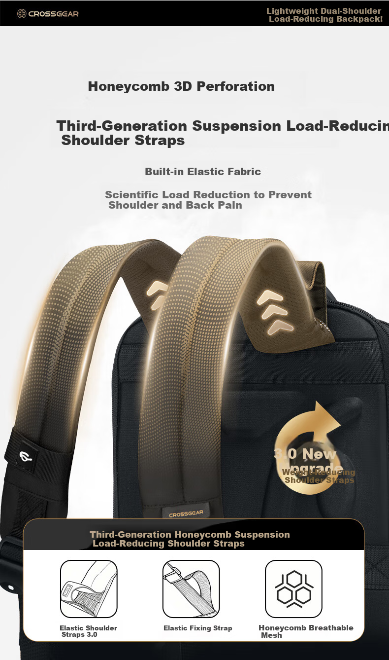CROSSGEAR Cross Medal Weight Loss Master Men's 16-inch Laptop Casual Commuter Backpack Business Travel Bag 8