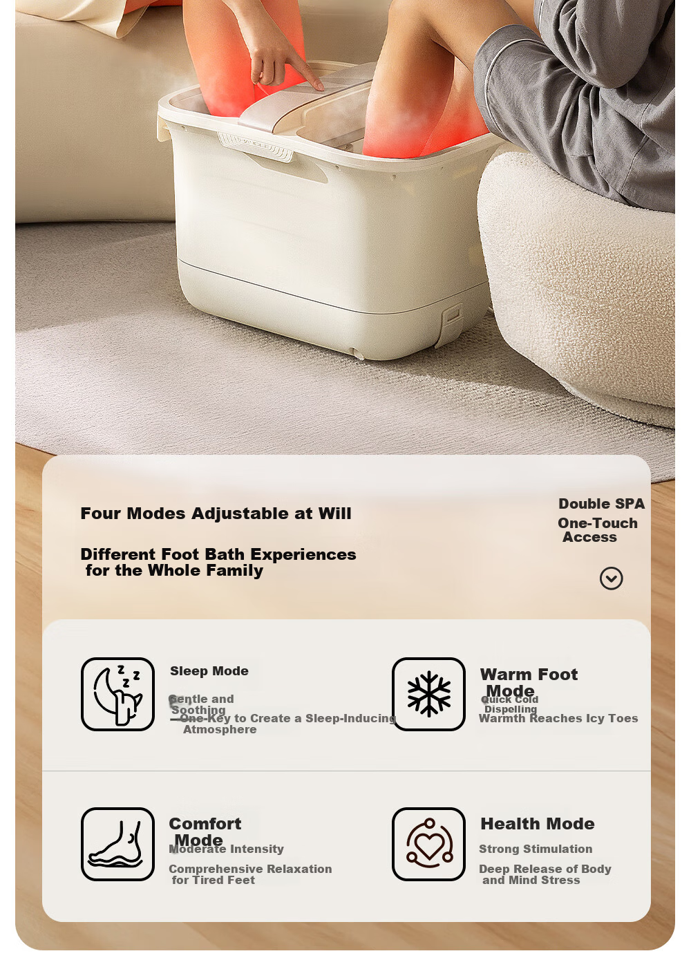 CLORIS German Foot Bath Basin Automatic Massage Soaking Bucket Deep Double Steam Foot Soaking Bucket Constant Temperature Heating Electric Foot Washer Gift for Wife Women's Day F10-A 19