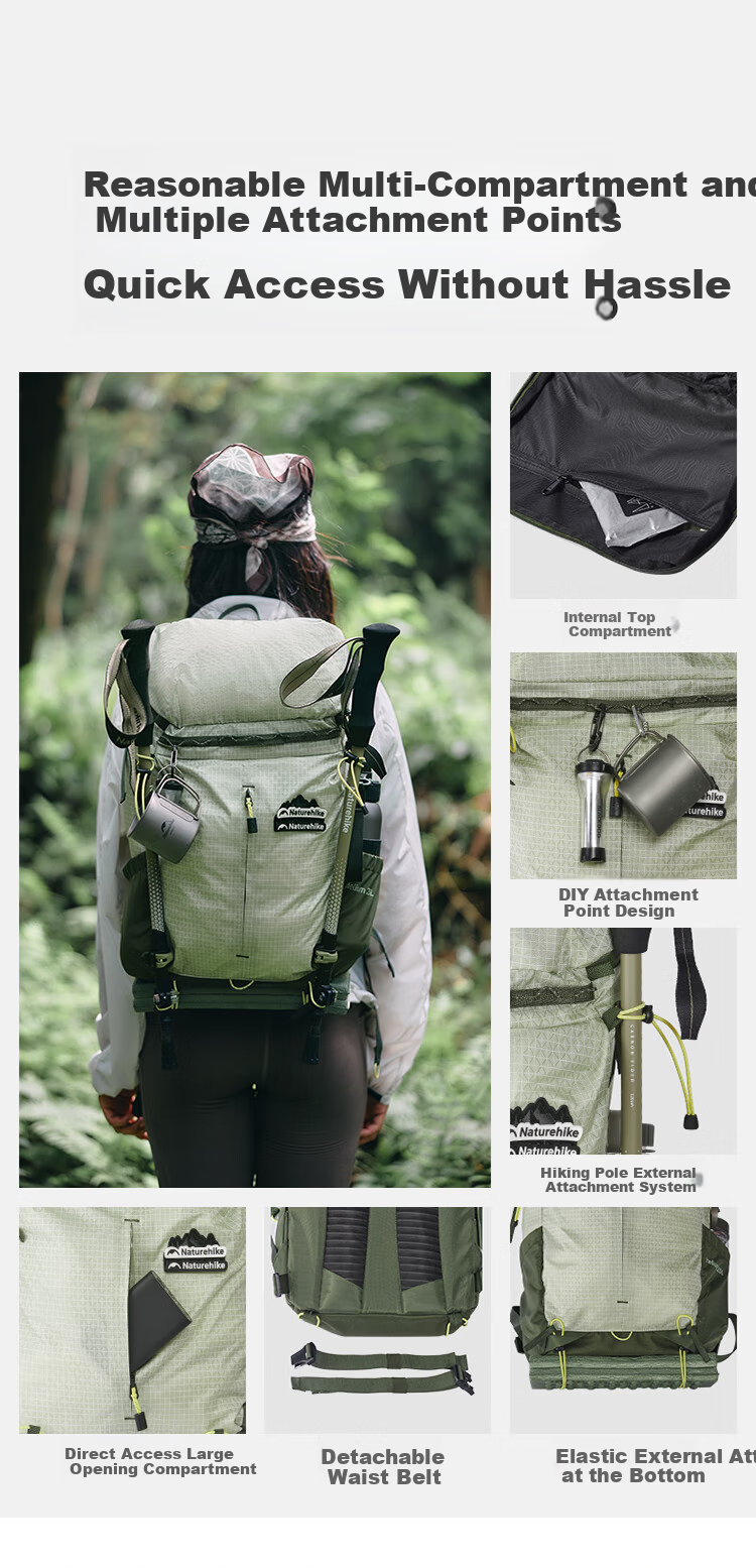 Naturehike Nuoke Helium 25L Hiking Backpack Professional Lightweight Mountaineering Outdoor Travel Waterproof Men Women Shoulder Bag 7