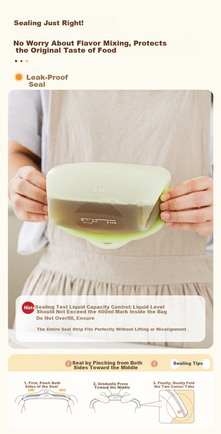 Shuke Silicone Food Storage Bag Food Grade High Temperature Resistant Household Fruit Bag Refrigerator Freezer Sealed Bag 6