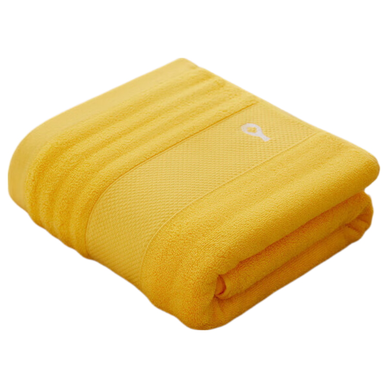 Grace Guose Series Thickened Pure Cotton Bath Towel, 7A Antibacterial Absorbent Non-Shedding, for Men And Women, Bath Towel for Sports, Bright Yellow