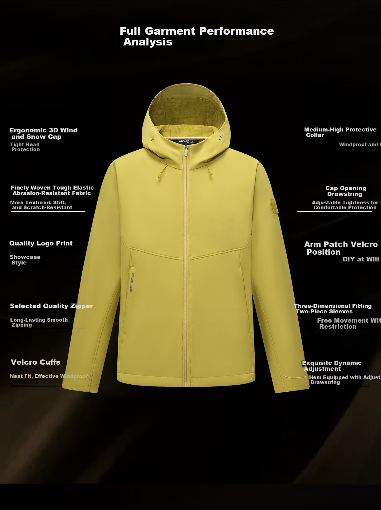 SCALER Outdoor Softshell Jacket Unisex Windproof Warm Liner Mountaineering Hiking Coat F2916D31 7