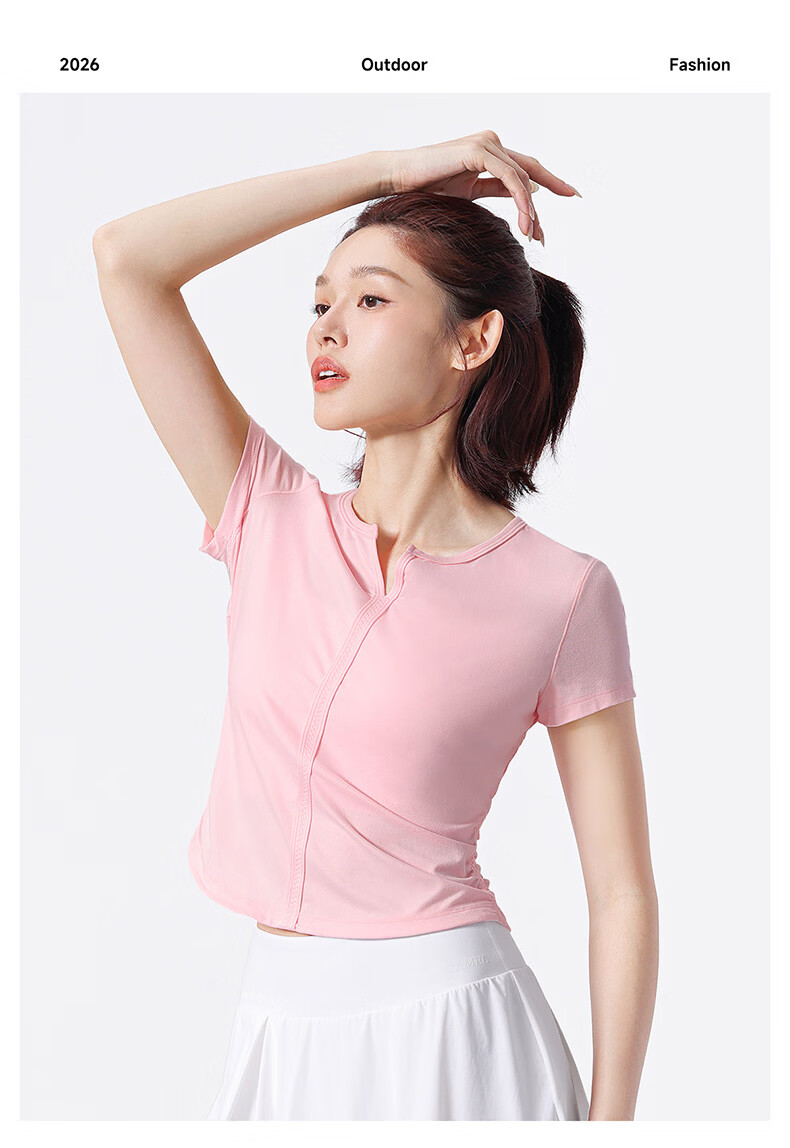 CAMEL Women's Ice Cooling Sports T-Shirt Quick-Dry Breathable Casual Short Sleeve Top Y26BAVLZ013 Morning Glory Blue S 18