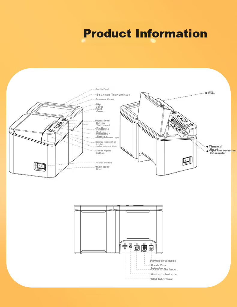 Youku [0 Service Fee] Fully Automatic Order Receiving JD Meituan Food Delivery Cloud Printer Chuchanbao Wireless WiFi Bluetooth Ele.me Douyin Receipt All-in-One Commercial Machine 9