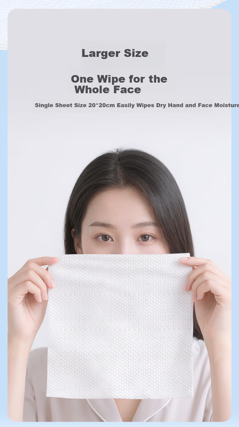 COTTON SHOOTS Facial Towel 60 Sheets*1 Pack 100% Cotton Soft Disposable Towel Boxed 20*20CM 10