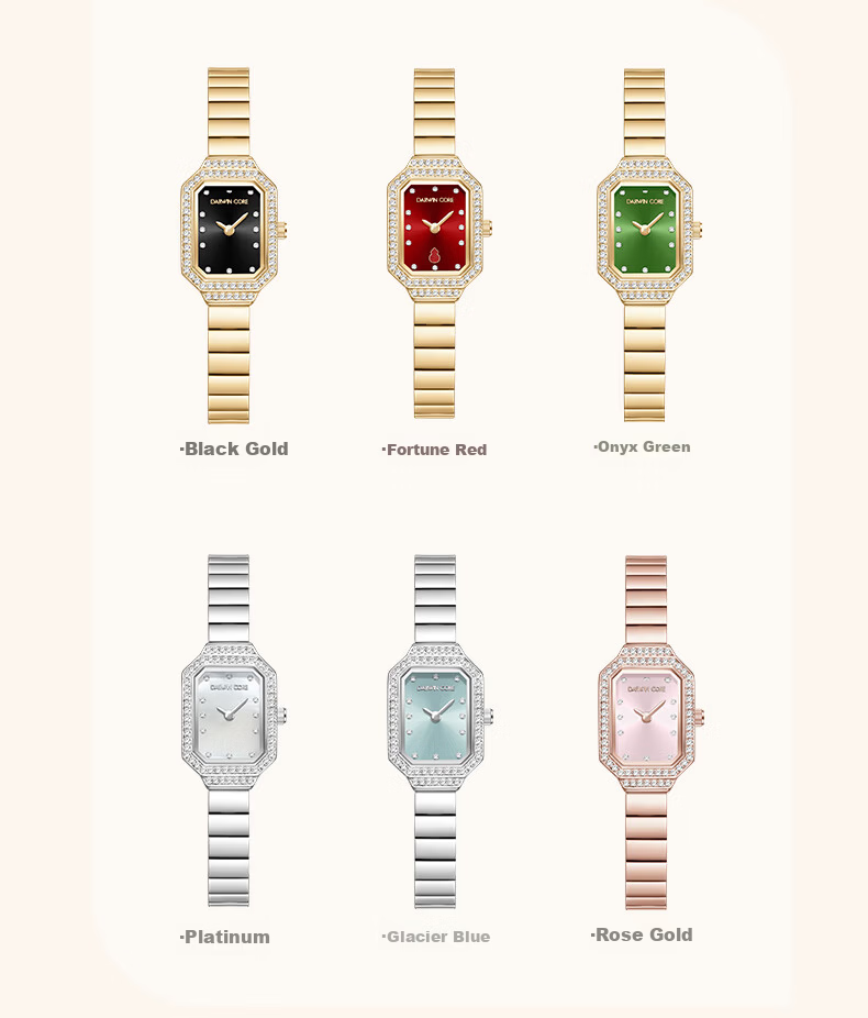 Darwin Core Daiwenke Small Gold Jade Rose Gold Inlaid Diamond Starry Sky Vintage Women's Watch High-End Niche Birthday Gift for Girlfriend 9