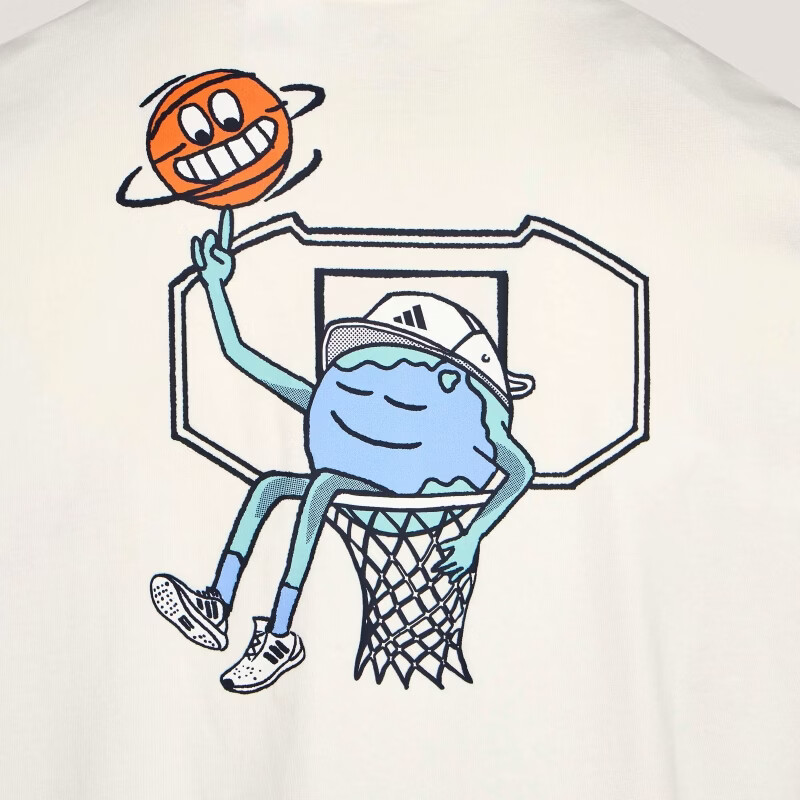 Adidas Basketball Series Men's M ED BBALL T Short Sleeve T-Shirt KG8263 White XL 9
