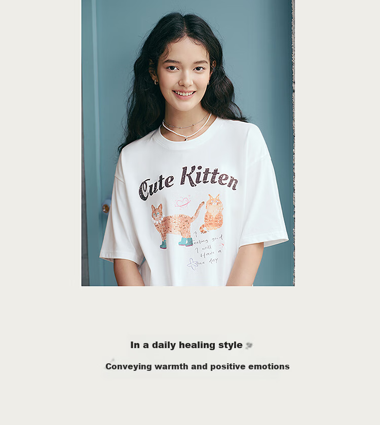Semir Women's Short-Sleeve T-Shirt with Cute Pet Print, Moisture-Wicking Quick-Dry Pullover Top 109325100005 3