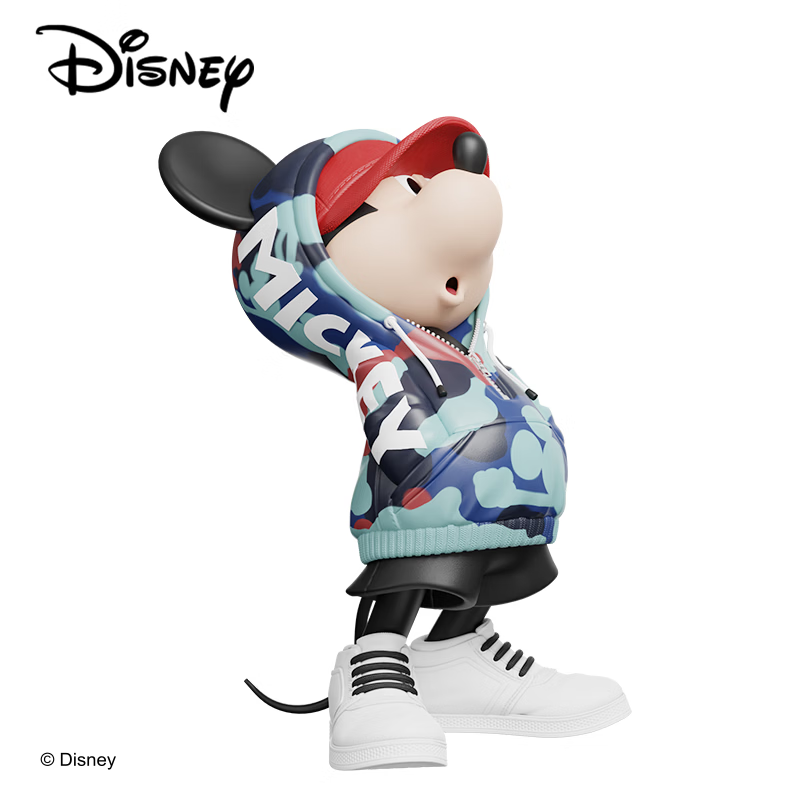 Disney Trendy Hoodie Mickey Figurine Desktop Ornament Approximately 15CM Birthday Gift Children's Day Gift