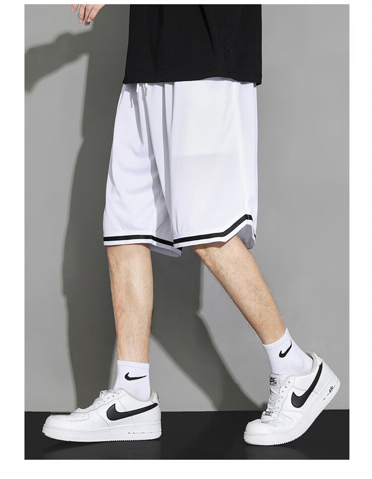 NASA GISS Men's Shorts Summer Ice Silk Thin Soft Loose Breathable Sports Basketball Five-Point Pants Black XL 12