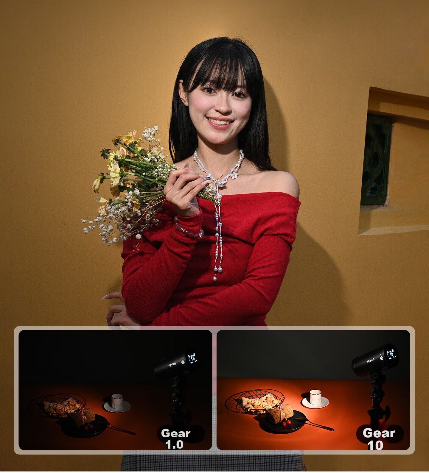 JINBEI HD100 Portable Off-Camera Flash LED Fill Light Lithium Battery TTL High-Speed Photography Camera Lighting Indoor Outdoor HD-100MAX Standard Kit 13