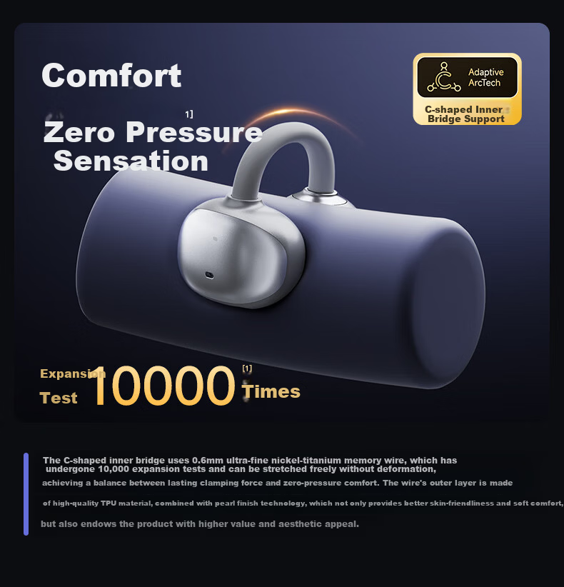 Sibyl EC200 Bluetooth Bone Conduction Ear Clip Wireless Open-Ear Sports Running Headphones 2026 New Model Long Battery Life Noise Cancelling High-Quality Sound Non-In-Ear Ear Hook 7