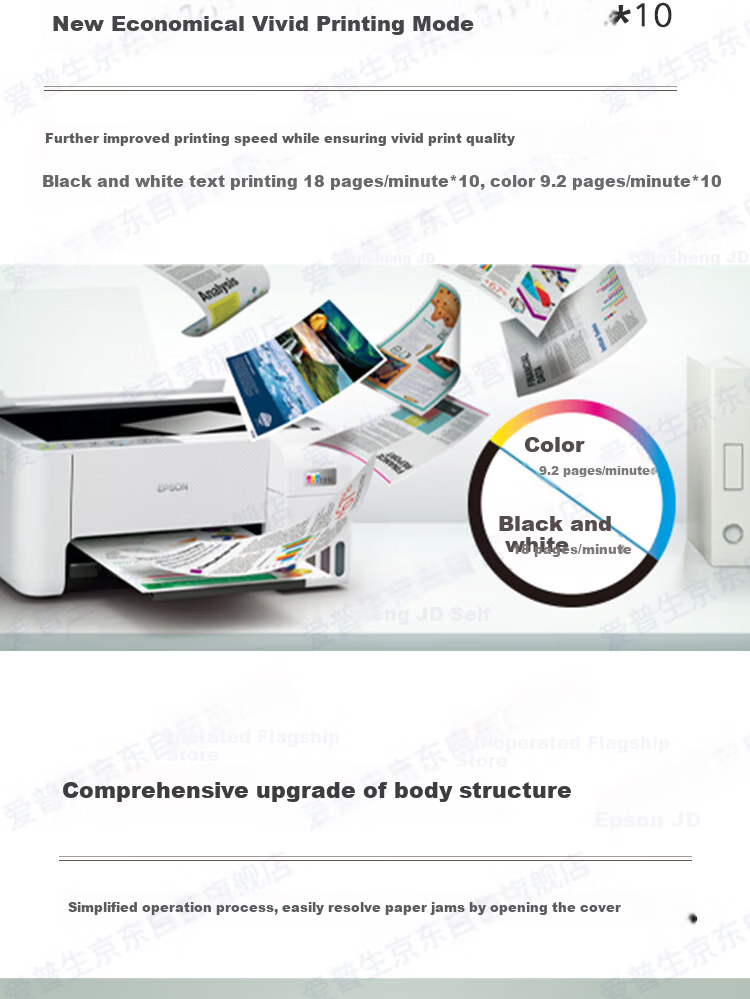 EPSON L3256 Home Wireless WIFI Color Original Ink Tank Printer Copier Scanner All-in-One (Standard + Extra Ink) 4