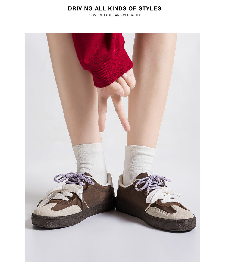 Warrior Casual Training Shoes Flat Sole Slimming Women's Shoes Versatile Soft Sole Sneakers 572 Dark Brown Gray Beige Size 37 12