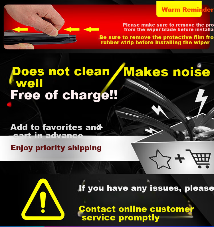 Oujie Frameless Windshield Wiper Blade for Volkswagen Beetle [2012-Present] Original Factory Size A-Grade Rubber Strip 1