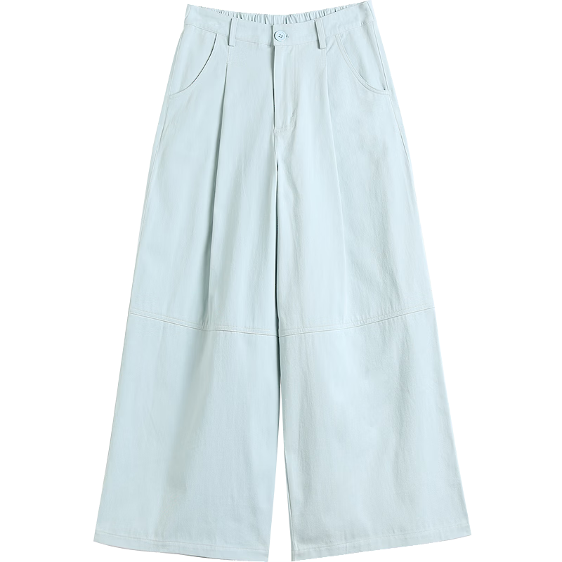 Demana Oxygen Pure Cotton Spring Nine-Point Curved Seam Pleated Minimalist Micro-Cocoon Slimming Casual Pants for Women Premium Feel