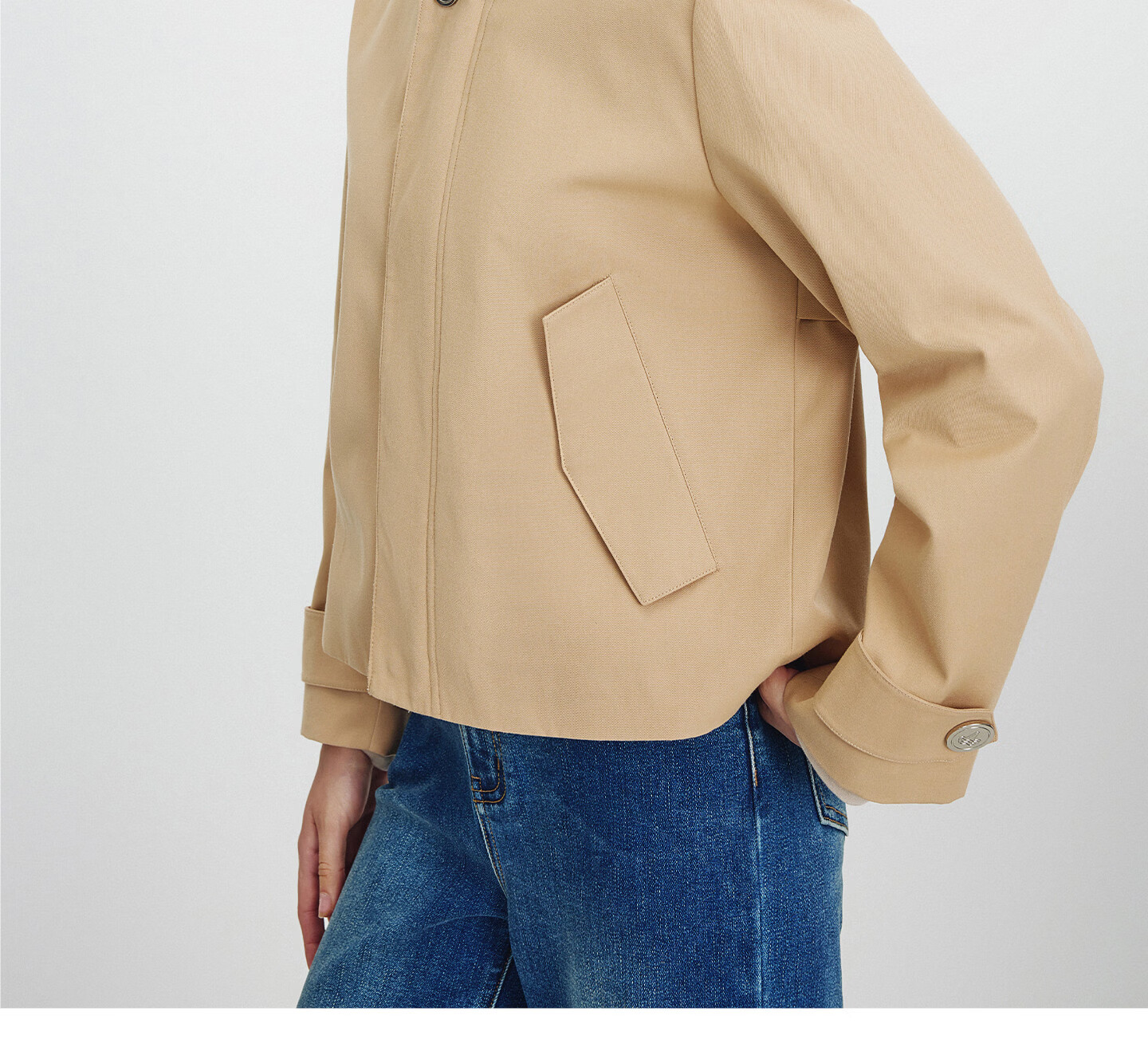 NaviKeel Italy Small Sailboat Women's Short Workwear Trench Coat Full Cotton Barn Style Jacket 2331505501 Blue L 23