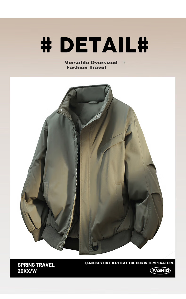 Mark Fairwhale Men's Cotton Jacket Autumn Winter Outdoor Casual Stand Collar Windproof Warm Cotton Coat Black 2XL 6