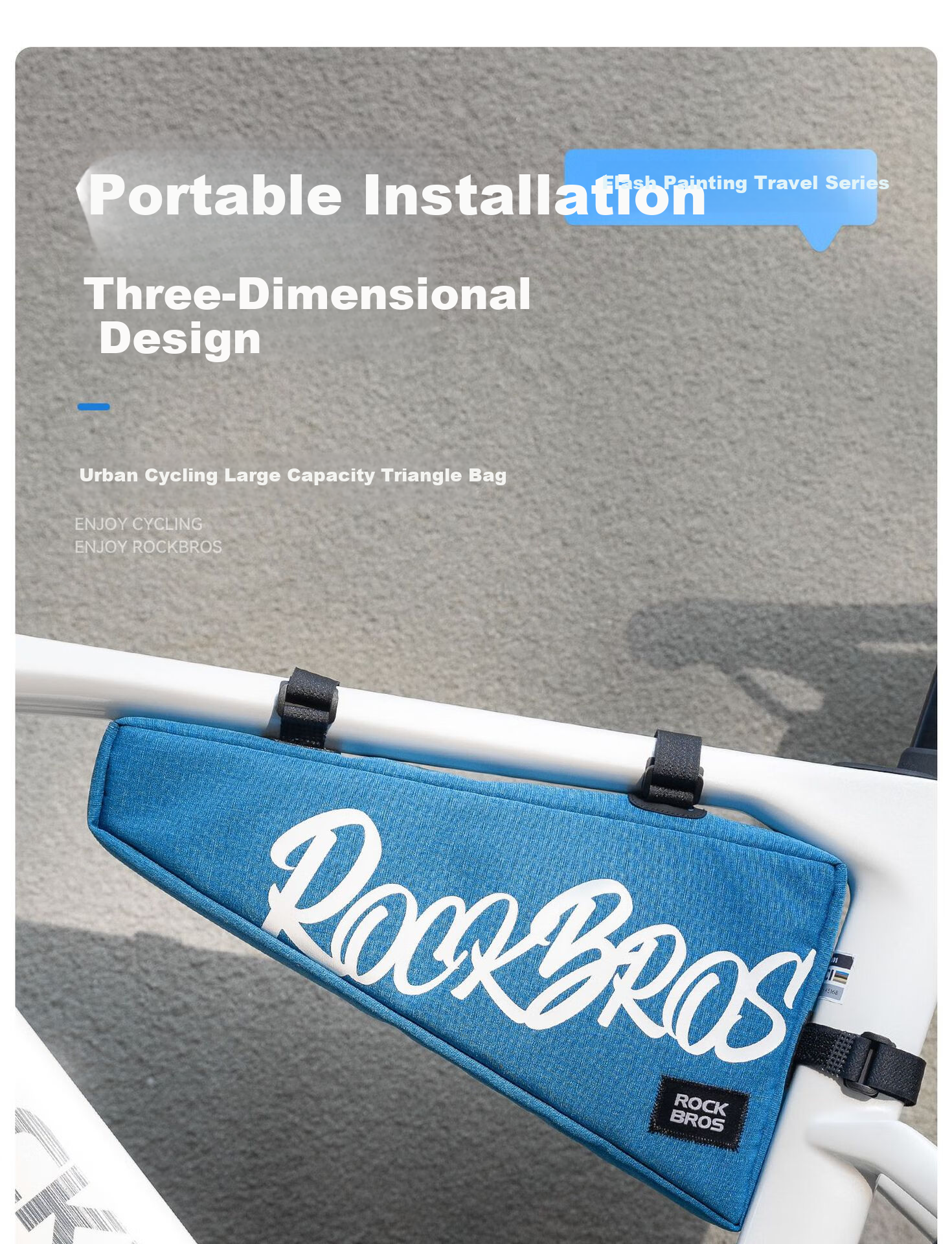 ROCKBROS Bicycle Frame Top Tube Front Beam Triangle Bag Mountain Road Bike Tool Saddle Bag Cycling Gear Brick Red 20