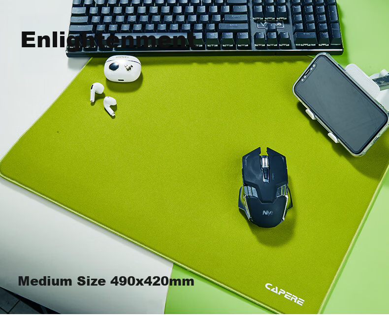 CAPERE Class 99 Gaming Mouse Pad Waterproof Neutral Control Mat Valorant CSGO Delta "Enlightenment" Black 490x420mm Rubber Base 5