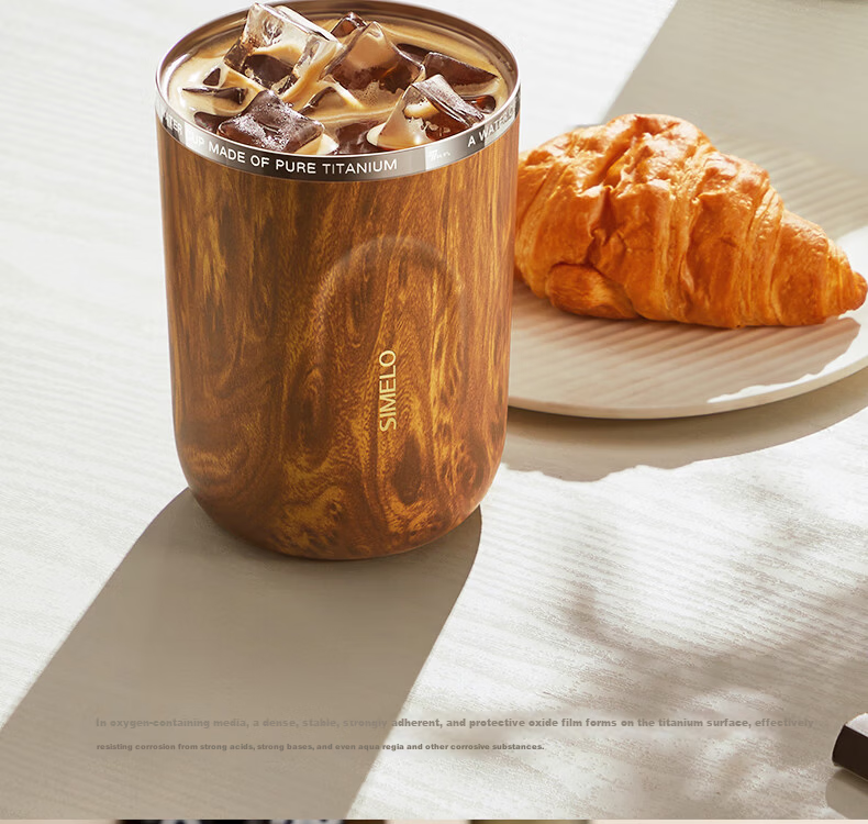 SIMELO Pure Titanium Insulated Water Bottle for Men High-Value Titanium Coffee Cup Birthday Gift 220ML 10