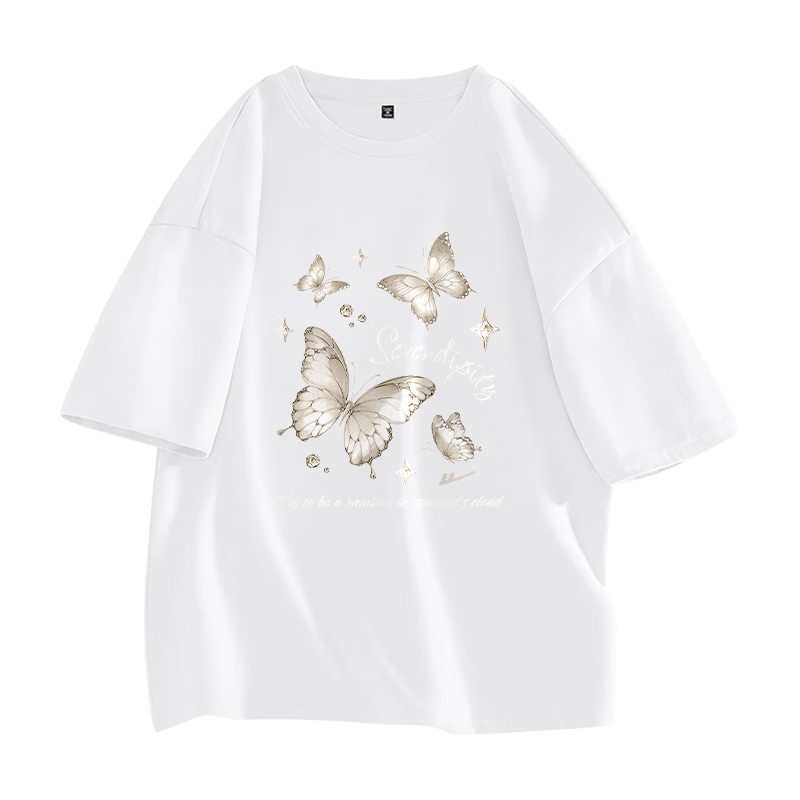 Warrior Women's 2026 Summer New Pure Cotton Short Sleeve T-Shirt, Round Neck, Loose Fit, Oversize Basic Top