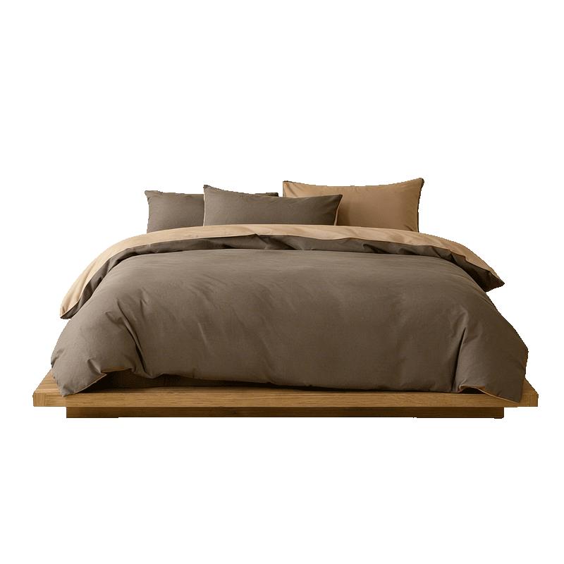 Hodo 100% Cotton Four-Piece Bedding Set 200x230cm for 1.5/1.8m Bed Milk Tea Gray